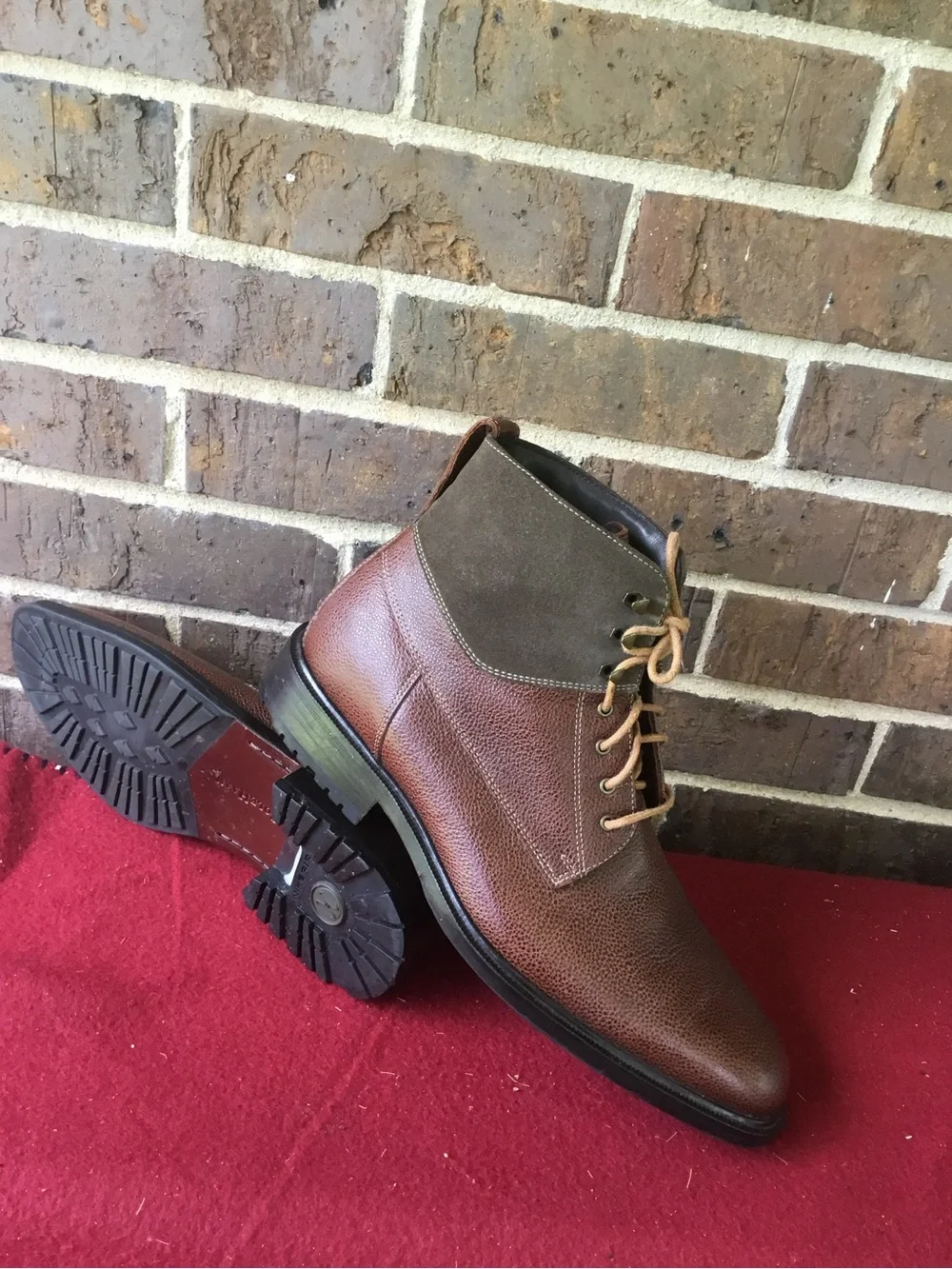 Cole Haan Brown Leather & Olive Chukka Boots